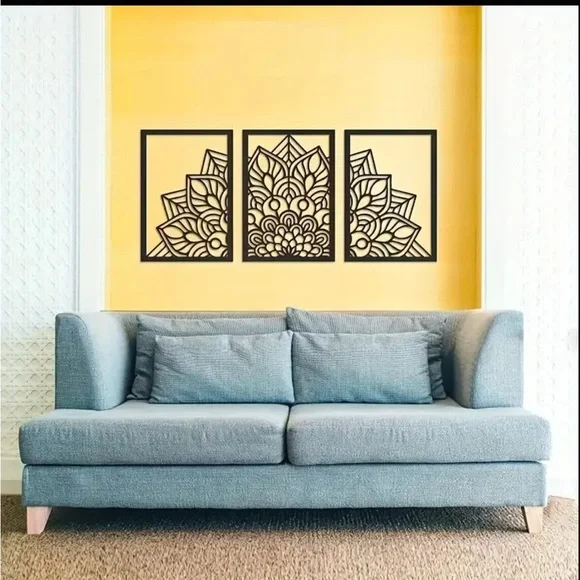 Black Geometric Art Wall Decor Set